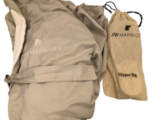 JW Marriott Brand Hotel Bathrobe and Matching Slipper Bag Unisex RARE DESIGN