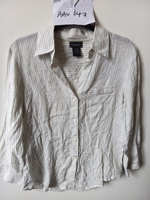 Rafaella gestreiftes Button-Down-Hemd aus Leinenmischung Gr. 6 AAU-647