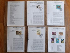 Timbre France notices philatéliques Année 2001 quasi complète 46 feuillets