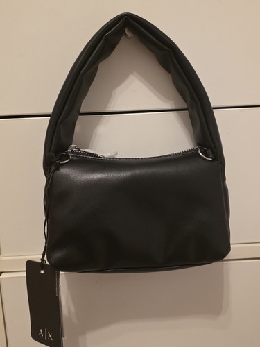Armani Exchange Mini Borsa a Tracolla Nera Pelle Vegan Nuova con etichette - Foto 2 di 11
