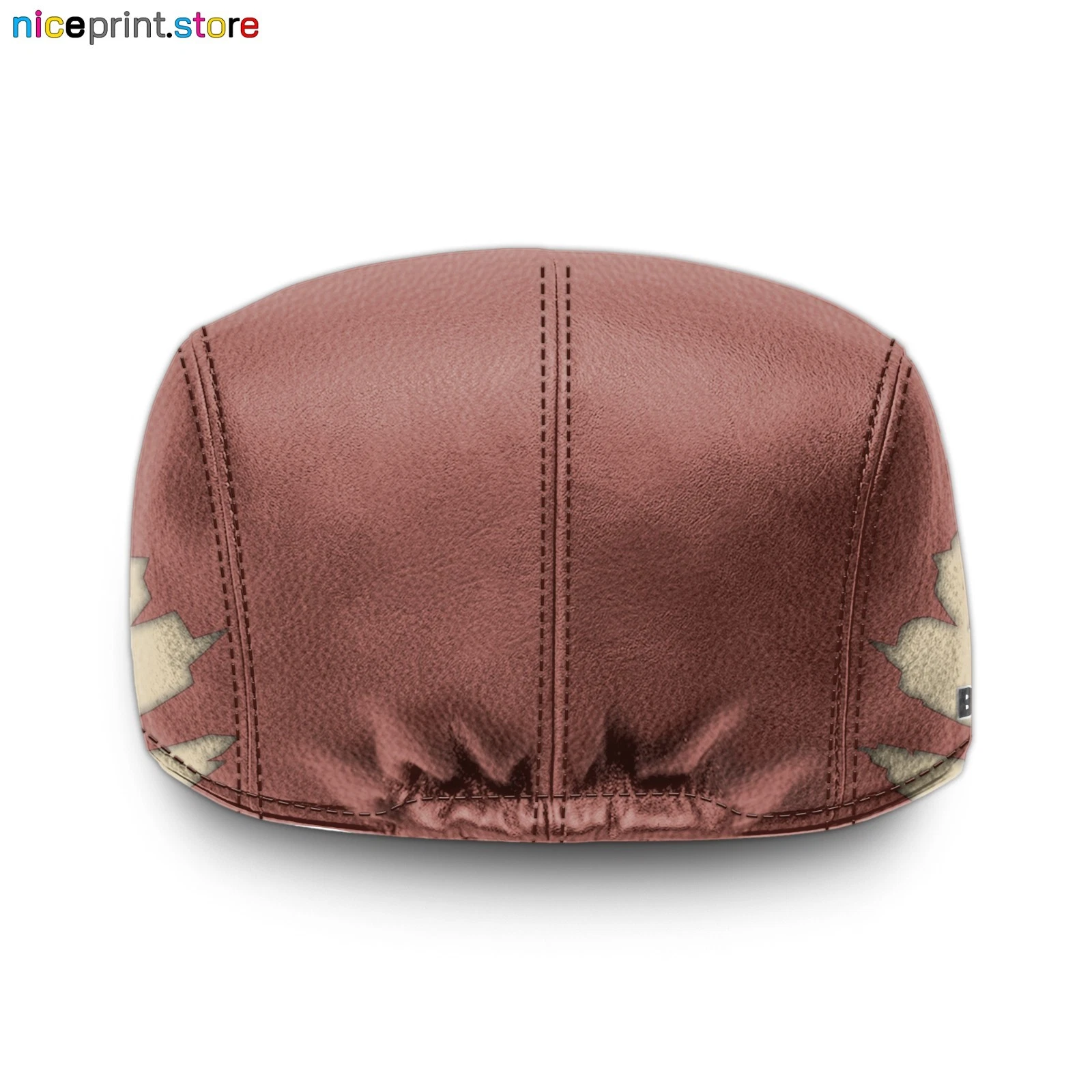 Purdue Team Boilermakers Leather Jeff Cap NCAA Driver Cap NCAA Leather Flat Cap