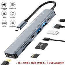 7 in 1 Multiport USB-C Hub Type C To USB 3.0 4K HDMI PD Adapter For Macbook Pro