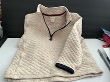 J.Crew CrewCuts Quilted Mockneck Zippered Pullover Sweater Ivory Kids Size 6-7