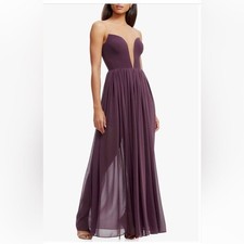 Dress The Population Eleanor Illusion Neck Gown Size Small