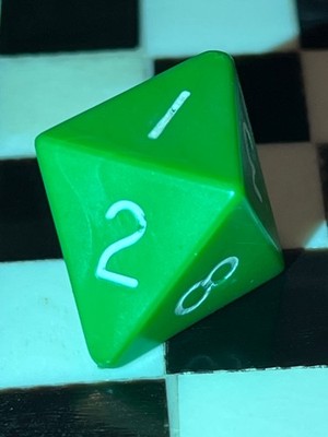 WOW CONDITION! Vintage Mentzer d8 green rpg ad&d dice 120823@