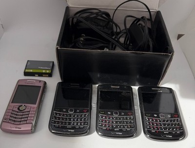 4 Blackberry Phones, 3 Blackberry Power Adapters, User CD