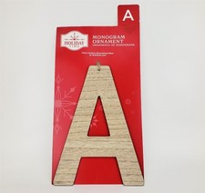 Letter A Wood Monogram Ornament 4" Xmas Monogram Initial Stocking Holiday Time