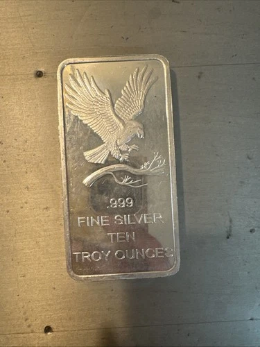 Silver Flying Eagle 10oz Pure Silver bar Bullion 10 Troy Ounces Silvertowne