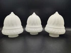 3 Small Antique Vintage Wall Sconce Milk Glass Acorn Light Globes Shades
