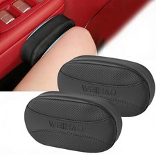 Car Knee Cushion Pad Door Rest Center Console Memory Foam Nappa Black 2 PCS