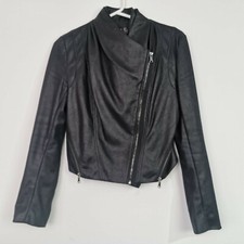 Label Lab Size 8 Biker Style Zipper Jacket - Womens Synthetic Soft Leather Look