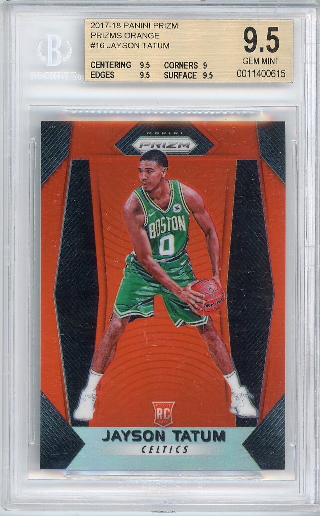 2017-18 Jayson Tatum Panini Prizm Orange Prizm /49 RC- BGS 9.5 Gem Mint