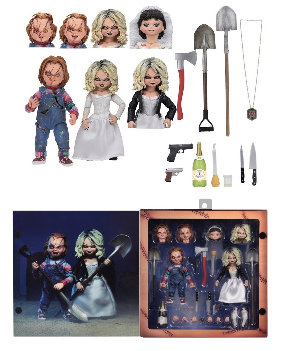 NECA Chucky & Tiffany Ultimate Bride of Chucky 2 Pack Action NECA Chucky & Tiffany Ultimate Bride of Chucky 2 Pack Action