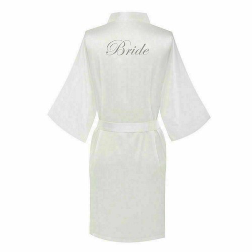 Champagne Satin Silk Wedding Bride Bridesmaid Kimono Robe Party Dressing Gown - Picture 11 of 22