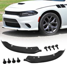 Black Front Bumper Lip Splitter Trim Cover For 2015-2022 Dodge Charger SRT Scat