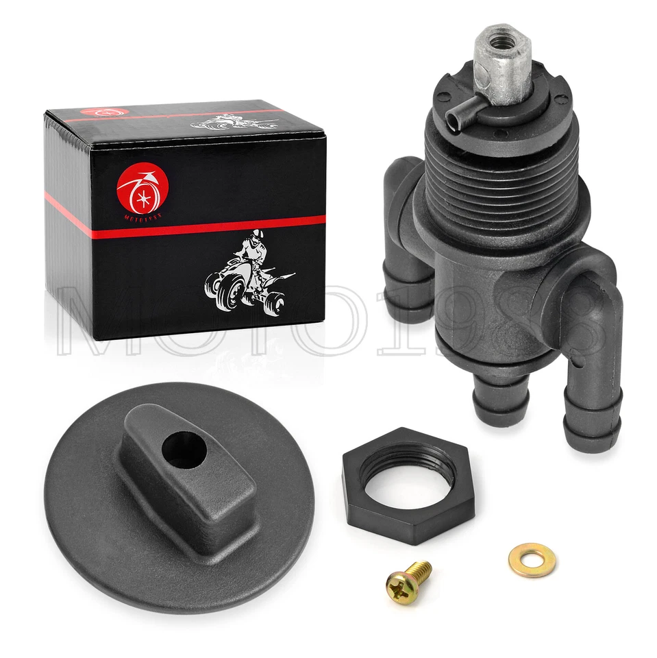 Válvula de tanque de combustible Petcock 3 vías y perilla tuerca para Polaris Scrambler 400 1998-2002 Foto 3 de 4