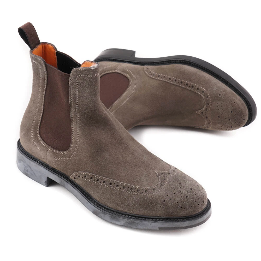 The Chelsea - Men's Ankle Boot - Taupe Suede