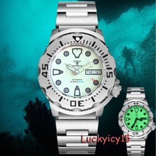 42mm Watch For Men Monster Tandorio 200m NH36A Automatic Beige Dial Sapphire