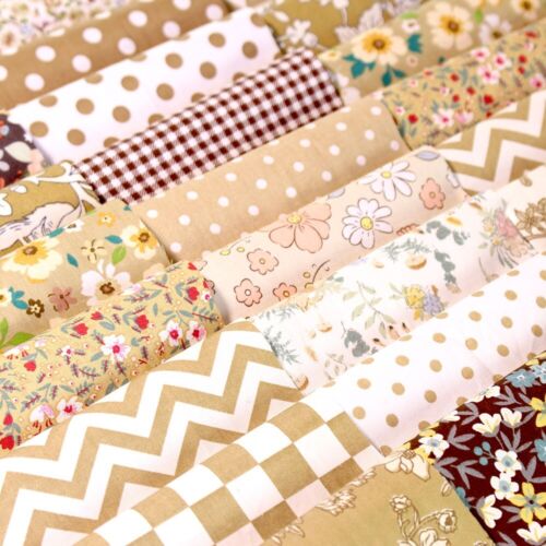 100 Sewing Brown Cotton Floral Quilting Fabric Squares Scraps Bundle Craft Diy - Picture 3 of 8
