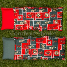 Cornhole Bean Bags Set of 8 ACA Regulation Bags Minnesota Wild Free Ship 