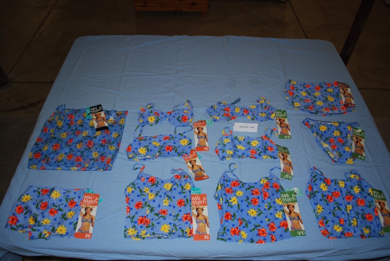 WOMENS GIRLS ~ SWIMSUIT / BATHING SUIT ~ BLUE w/ FLOWERS ~ NEW With TAGS  (LOT)