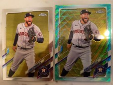 2021 Topps Chrome George Springer Aqua Wave Refractor Parallel /199 + Base