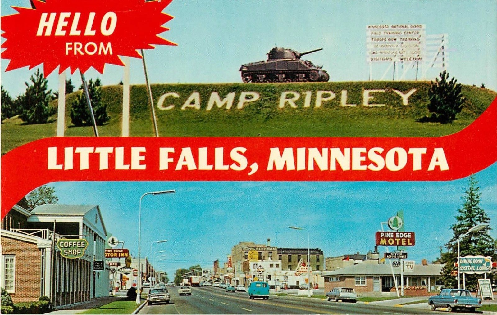 c1950s Camp Ripley and Main Street, Little Falls, Minnesota Postcard eBay