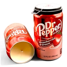 Dr Pepper Strawberries and Cream Scented Can Candle | 12 oz Soda Pop Candle