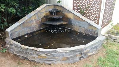 Bluestone Water Feature Custom Built Pond Landscaping Stonemason