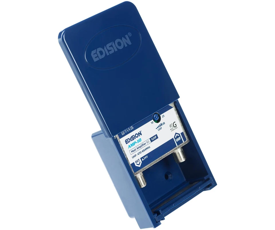 AMP-10 Mastverstärker 1UHF 10-25db Einstellbar 107dBmV 24V für Digitale Terre... - Bild 2 von 4