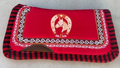 NELIDAS SOUTHERN IMPORTS CHARRO SADDLE RED SADDLE PAD, WESTERN SADDLE BLANKET, CARONA PARA CABALLO, TACK