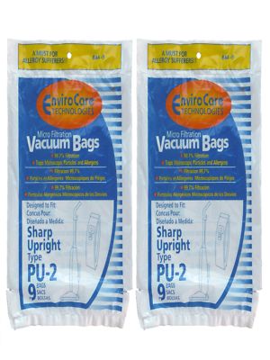 Sharp Pu-2 / Pu2 Allergy Vacuum Bags 18PK