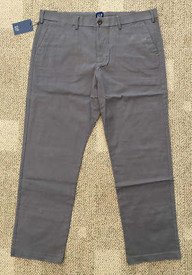 Gap Chino Pants Work Casual Soft Stretch Cotton Gray Grey Men's Size 40 X 32