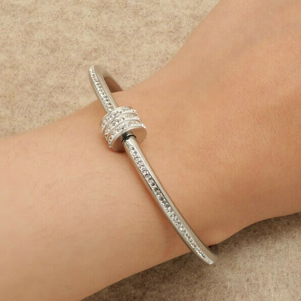 Women's Bangle Diamond Bracelet in 14k White Gold Finish 2.5 Carats eBay