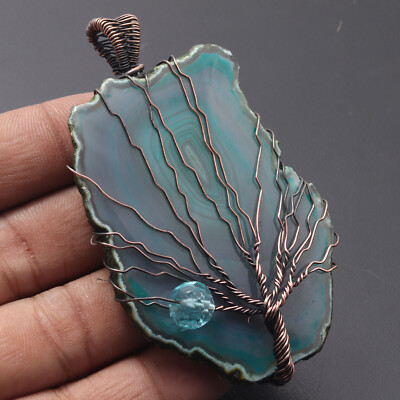 H2743 Slice Wire Wrapped Tree Of Life GIGANTIC Pendant