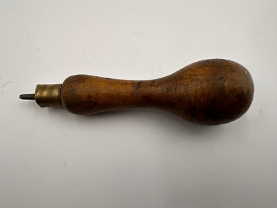 Atemberaubende Vintage 5'' Super Stubby Tischler Ahle Bradawl Holz und Messing Griff