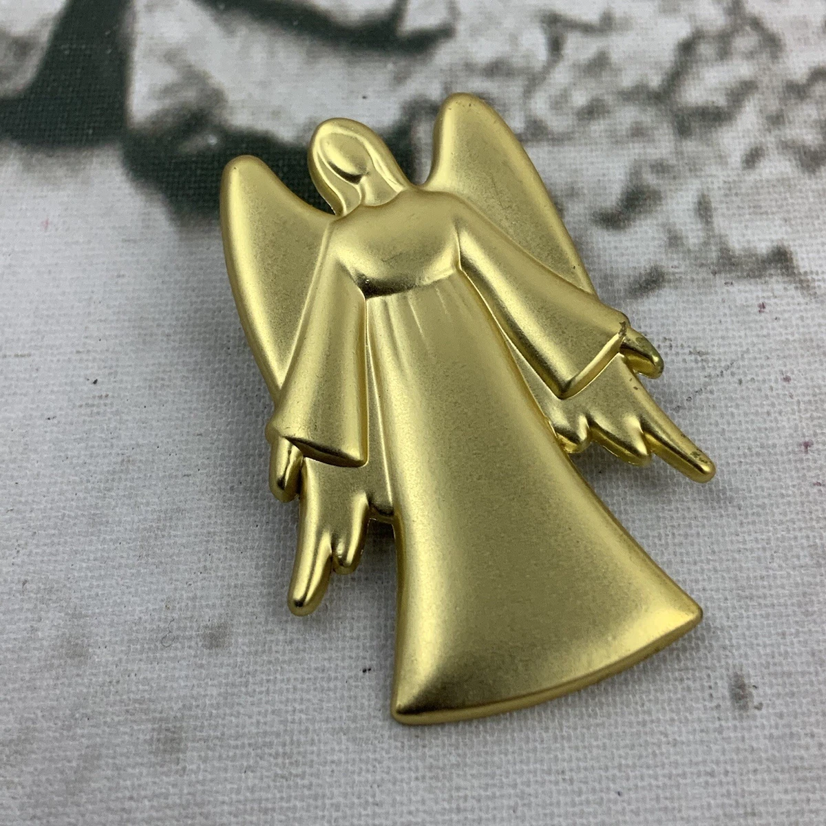 AGC Angel Brooch Pin Brushed Gold Toned eBay