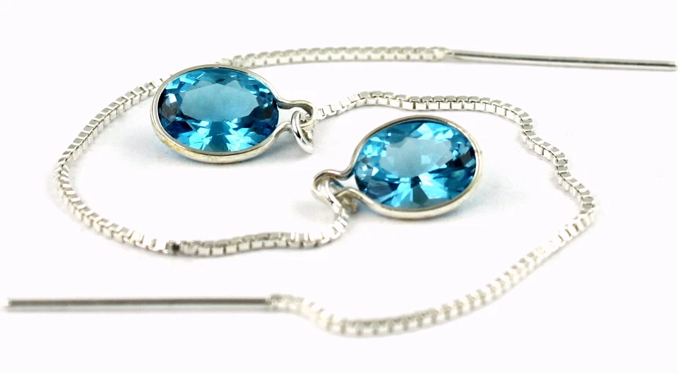 Swiss Blue Topaz, Sterling Threaders, SE005 - Image 2 of 3