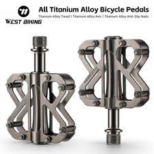 WEST BIKING tutto in lega di titanio pedali bici 3 cuscinetti allargare pedali piatti bici