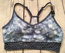 Victoria's Secret PINK ULTIMATE Sports Bra Lt Support Removable Pads Blue L NWT