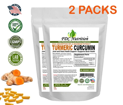 Turmeric Curcumin High Absorption 95% 2000MG with Black Pepper Extract 120 CAP