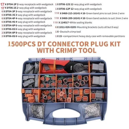 1500PC Deutsch DT Connector Plug Kit With Genuine Deutsch Crimp Tool Auto Marine - Bild 3 von 16