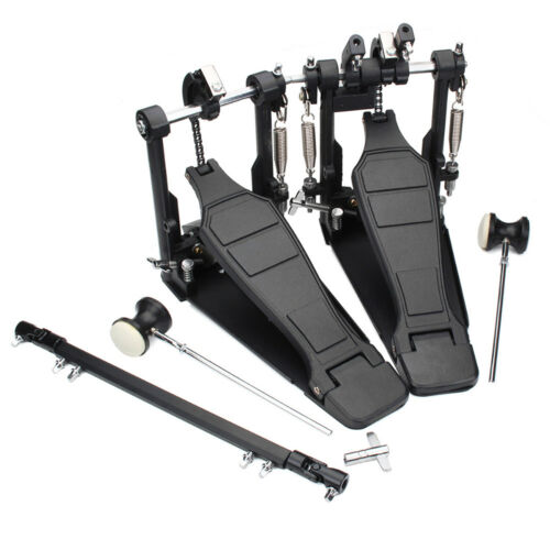 Double Bass Drum Pedal Dual Foot Kick Pedal Percussion Set Single Chain Drive - Picture 3 of 8
