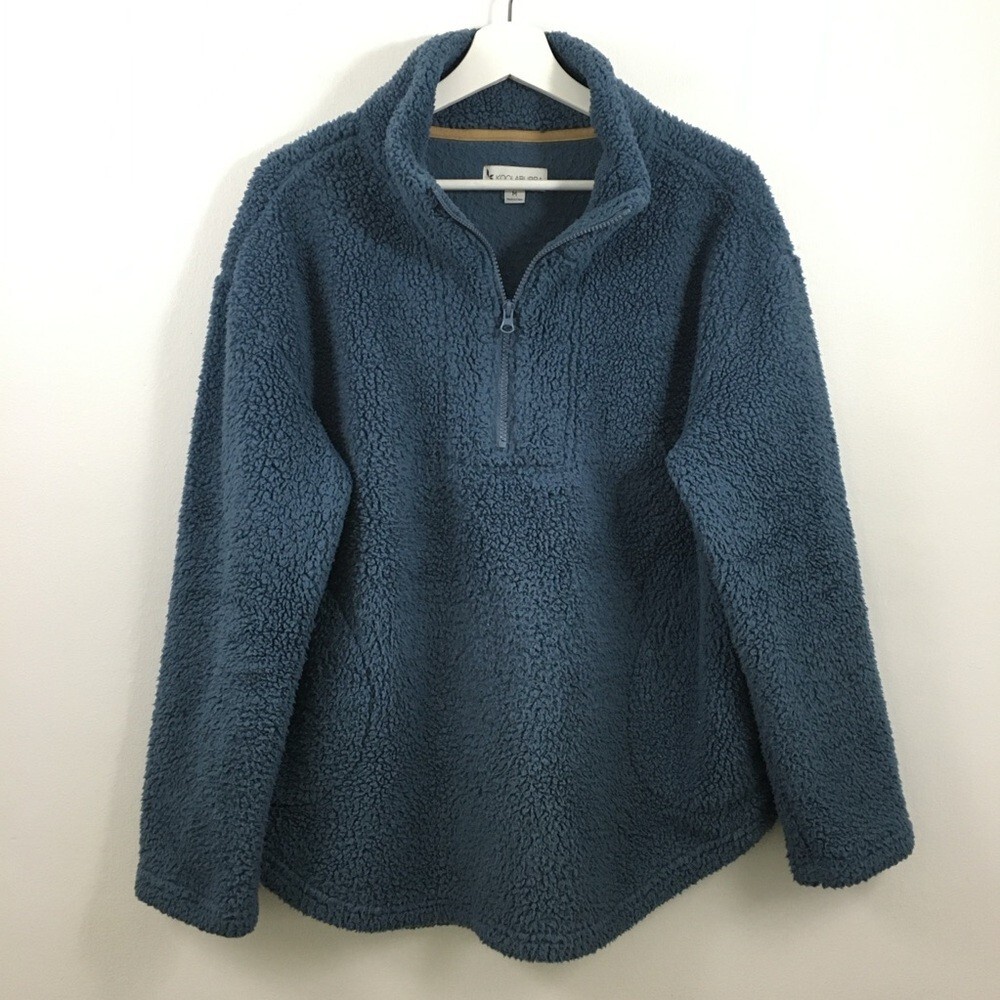 UGG Women’s Koolaburra Brushed Back Sherpa Pullover Size M Blue Fuzzy