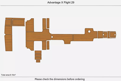 Advantage X Flight 29 Swim Platform Cockpit Boat EVA Foam Teak Deck Flooring Mat