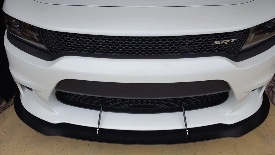 FRONT SPLITTER+WINGLETS&2 SUPPORT RODS for 15-23 CHARGER SRT, Scatpack, HELLCAT  - Image 3 of 4