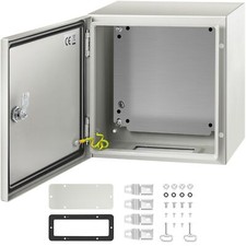 12x12x8" NEMA 4X Steel Enclosure IP66 Waterproof Dustproof w/Mounting Plate