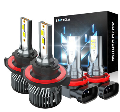 For Nissan Sentra 2004-2012 LED Headlight Hi/Lo Beam + Fog Light Bulbs Combo 4x