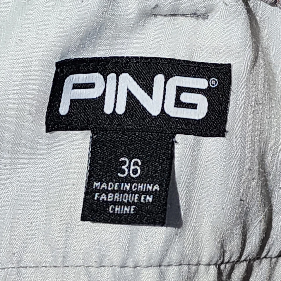 Pantalones cortos de rendimiento de ping golf para hombre talla 36 poliéster gris granate a cuadros Foto 2 de 4