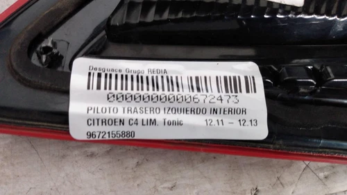 9672155880 Piloto Trasero Izquierdo Interior para CITROEN C4 BERLINA Toni 672473 - Imagen 3 de 3